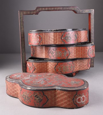 Lot 122 - An assembled group of Chinese lacquer ware, Qing Dynasty