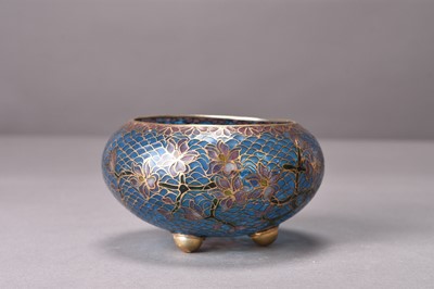 Lot 113 - A Chinese plique a jour transparent enamel bowl