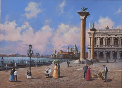 Lot 128 - Adrian Rigby (b.1962) The Waterfront at St Marks, Venice