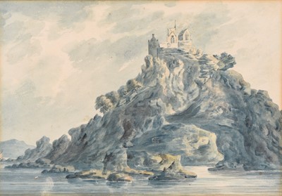 Lot 4 - British School (19th Century) St Michael's Mount from the Sea and a Continental River Scene