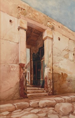 Lot 52 - After Luigi Bazzani (1836-1927) Entrance to the House of Aulus Vetius, Pompeii