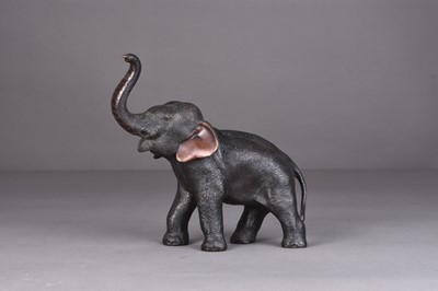 Lot 236 - A Japanese bronze figure of an elephant, Meiji era