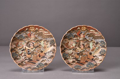 Lot 209 - A pair of Japanese Satsuma saucer dishes, Meiji era