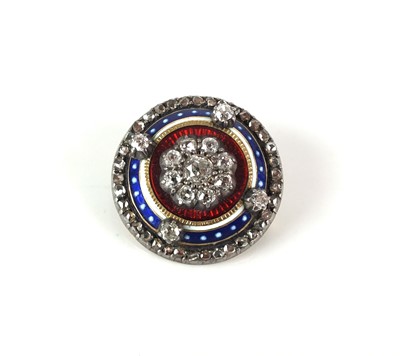 Lot 40 - A diamond and enamel brooch