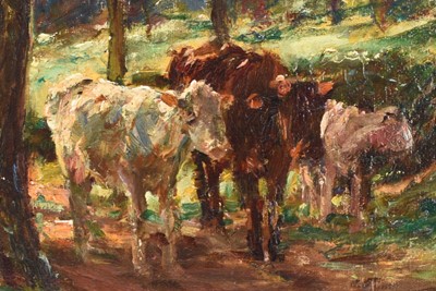 Lot 131 - Mark William Fisher RA (American 1841-1923) Cattle in the Shade