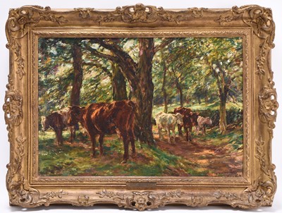 Lot 131 - Mark William Fisher RA (American 1841-1923) Cattle in the Shade