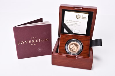 Lot 234 - The 2017 brilliant uncirculated sovereign - Struck on 1st July 2017