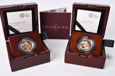 Lot 237 - Two Elizabeth II 2020 gold proof sovereigns, 200th Anniversary of the death of George III