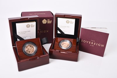 Lot 238 - Two Elizabeth II 2020 gold proof sovereigns, 200th Anniversary of the death of George III