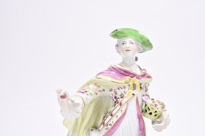 Lot 454 - Pair of Derby porcelain models of Dresden Shepherd and Shepherdess, circa 1755-60