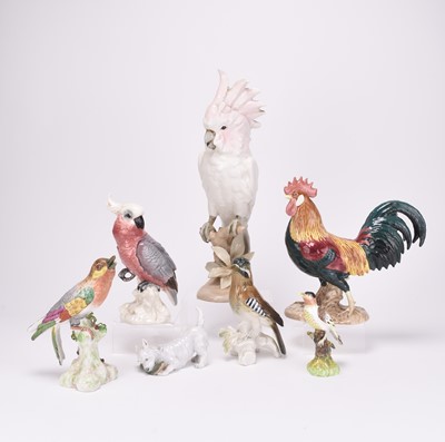 Lot 156 - A group of bird models and one dog model, including Beswick and Royal Copenhagen