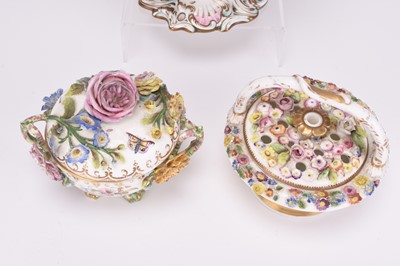 Lot 5 - Minton, Coalport and Grainger floral-encrusted porcelain, circa 1820-30