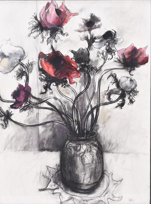 Lot 59 - Wendy Murphy (b.1956) Pair of Still Life Studies of Poppies