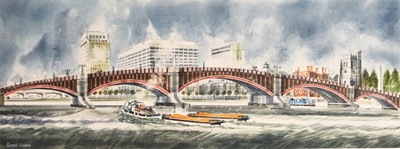 Lot 141 - Ronald Maddox (1930-2018) Thames at Lambeth Bridge