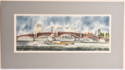 Lot 141 - Ronald Maddox (1930-2018) Thames at Lambeth Bridge