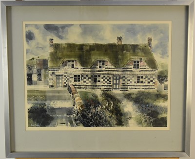 Lot 363 - Ronald Maddox (1930-2018) Flint and Chalk Cottages, Wiltshire
