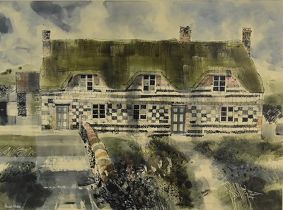 Lot 363 - Ronald Maddox (1930-2018) Flint and Chalk Cottages, Wiltshire