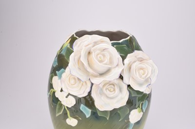 Lot 580 - A large Franz Collection porcelain Van Gogh 'White Roses' vase, 20th/21st century