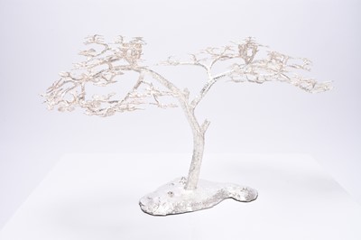 Lot 14 - A Patrick Mavros silver 'Fari' Acacia tree candle holder / table ornament