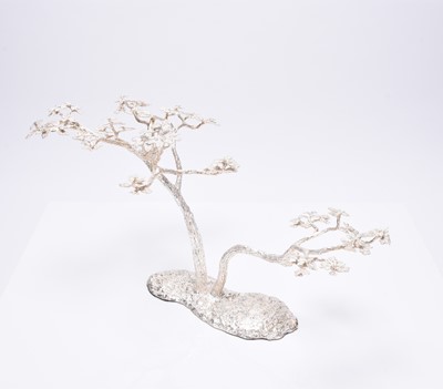 Lot 13 - A Patrick Mavros silver 'Fari' Acacia tree candle holder / table ornament