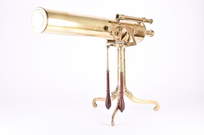 Lot 157 - Dollond of London: A brass 4 inch reflecting telescope and tripod