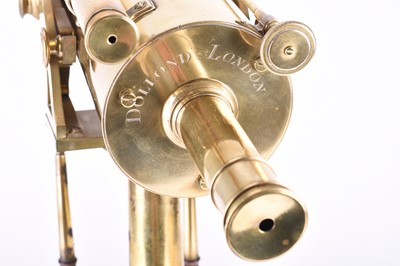 Lot 157 - Dollond of London: A brass 4 inch reflecting telescope and tripod