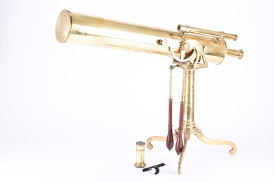 Lot 157 - Dollond of London: A brass 4 inch reflecting telescope and tripod