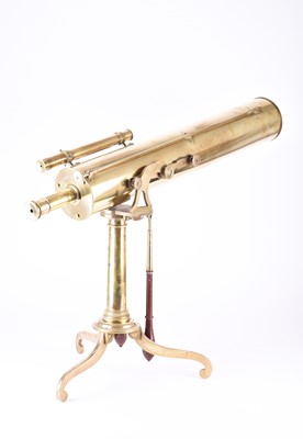 Lot 157 - Dollond of London: A brass 4 inch reflecting telescope and tripod