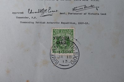 Lot 357 - New Zealand. Victoria Land. 1910-13 ½d green and 1d carmine, overprinted "Victoria/Land."