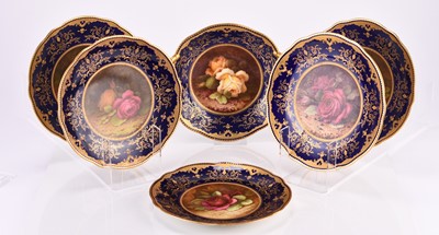 Lot 108 - Coalport dessert service painted with roses by Chivers and Howard, early 20th century