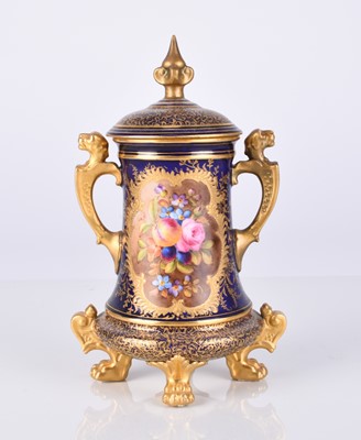 Lot 501 - Coalport vase and cover painted by Arthur Bowdler, late 19th/early 20th century
