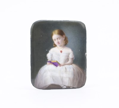 Lot 15 - John Simpson 'Young Student' enamel portrait on copper