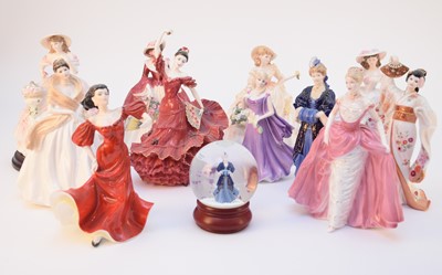 Lot 526 - Eleven Coalport ladies and one Coalport snowglobe