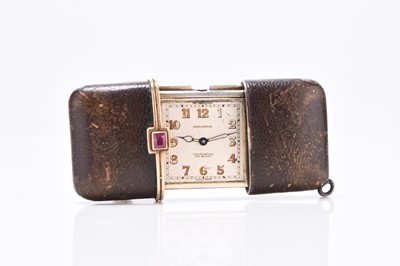 Lot 63 - Movado: A lady's Ermeto travel or purse watch