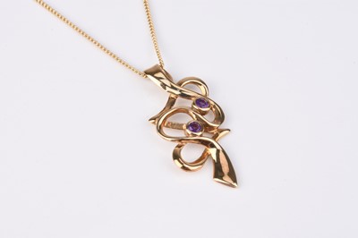 Lot 67 - A Clogau 9ct gold amethyst set pendant on chain