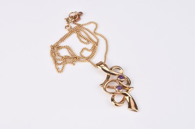 Lot 67 - A Clogau 9ct gold amethyst set pendant on chain