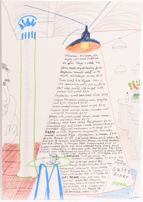 Lot 45 - David Hockney RA (b.1937) Saltaire Mill's Salts Diner Menu