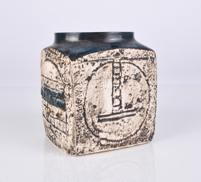 Lot 535 - Troika square-sided vase by Anne Lewis, circa 1969-72