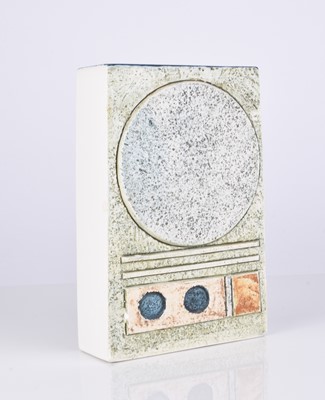 Lot 546 - Troika St. Ives pottery rectangular slab vase by Teo Bernatowitz, circa 1972