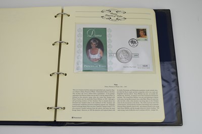 Lot 346 - Large collection of stamps and covers (13 albums) and loose. Includes 3 albums of Princess Diana (stamps, covers, coin covers)
