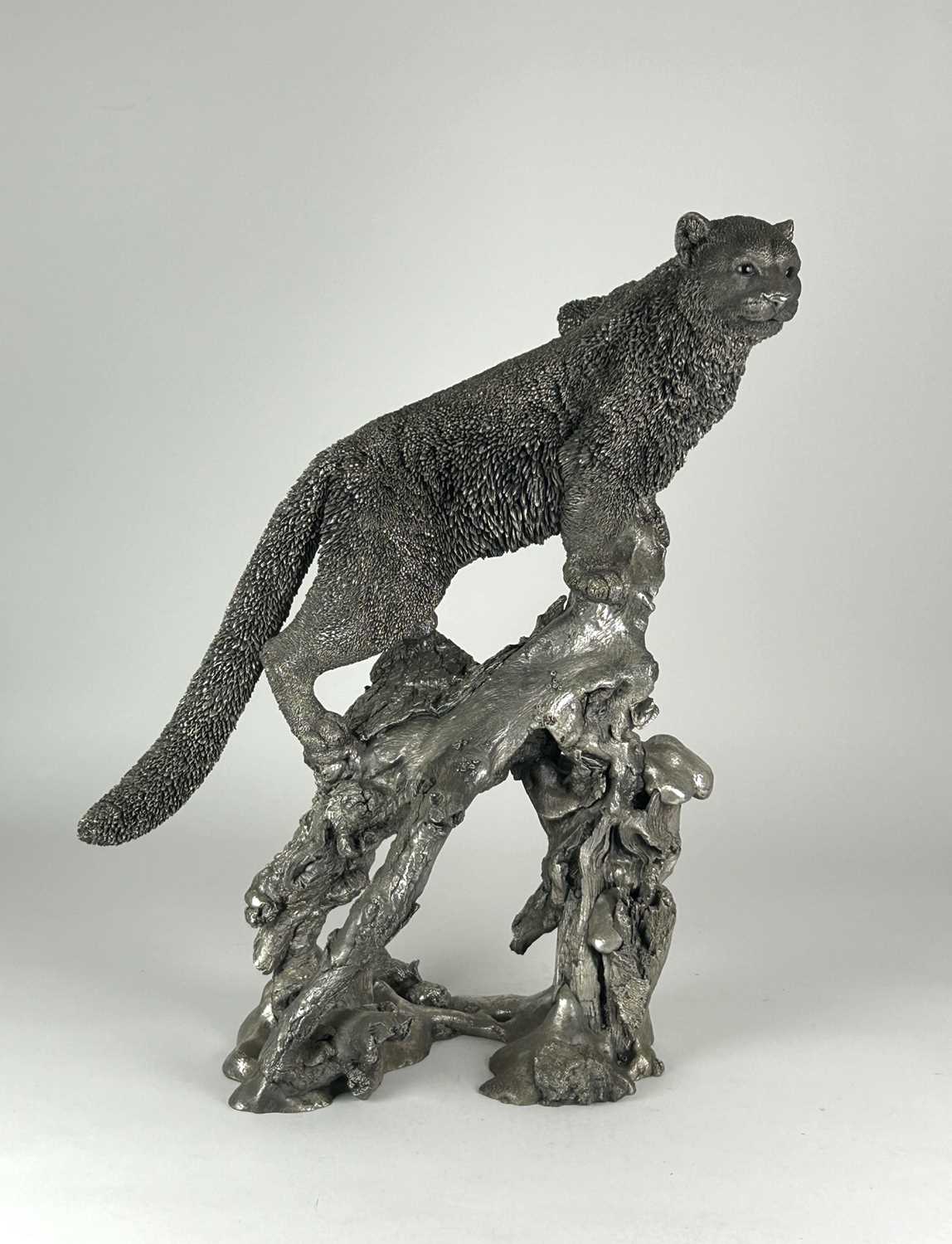 Lot 3 - An impressive Elizabeth II silver mounted model of a snow leopard