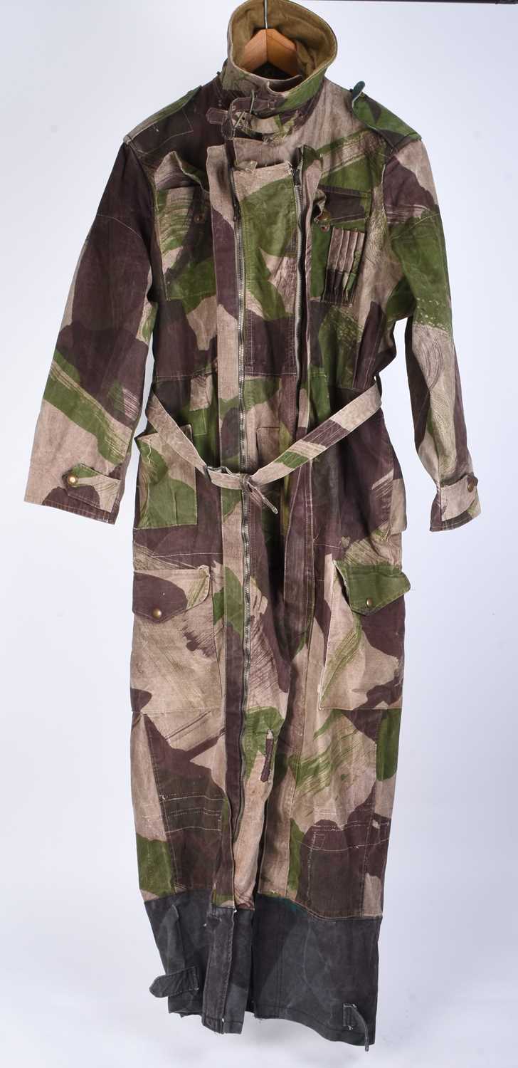 Lot 61 - Rare WW2 Royal Armoured Corps camouflaged tank crew oversuit