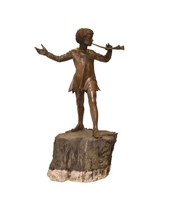 Lot 341 - After Everard Meynell, Peter Pan, bronzed cast resin