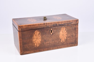 Lot 351 - A Regency mahogany and rosewood inlaid tea caddy