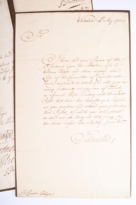 Lot 200 - BOARD OF TRADE LETTERS, 1706–1711