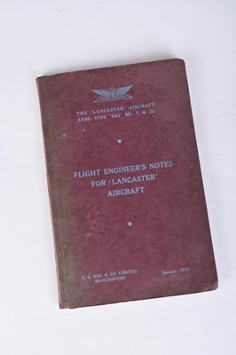 Lot 181 - WW2 Flight Engineer's notes for Lancaster Aircraft, Avro Type '683' Mk. I & 2