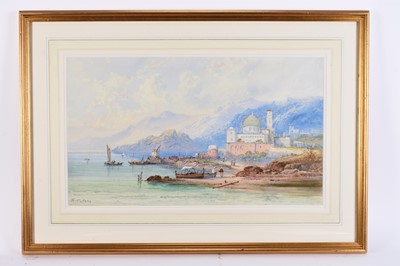 Lot 675 - Frank Catano (1880-1920) Lake Maggiore and Edwin St John (act. 1880-1920) Bay of Naples
