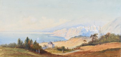Lot 675 - Frank Catano (1880-1920) Lake Maggiore and Edwin St John (act. 1880-1920) Bay of Naples