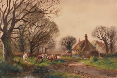 Lot 329 - Henry Charles Fox (1855/60-1929) A Farm Near Reading