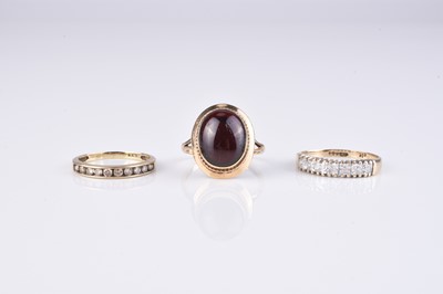 Lot 254 - Three 9ct gold stone set rings